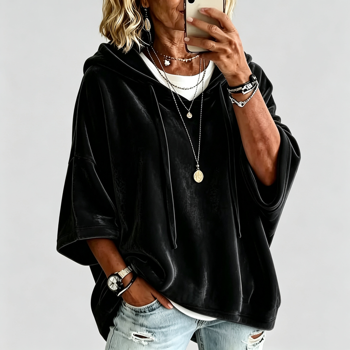 The Elara Luxe Velour Oversized Hoodie