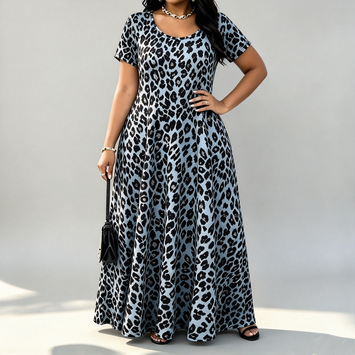 The Elara Leopard-Print Pocket Maxi Dress