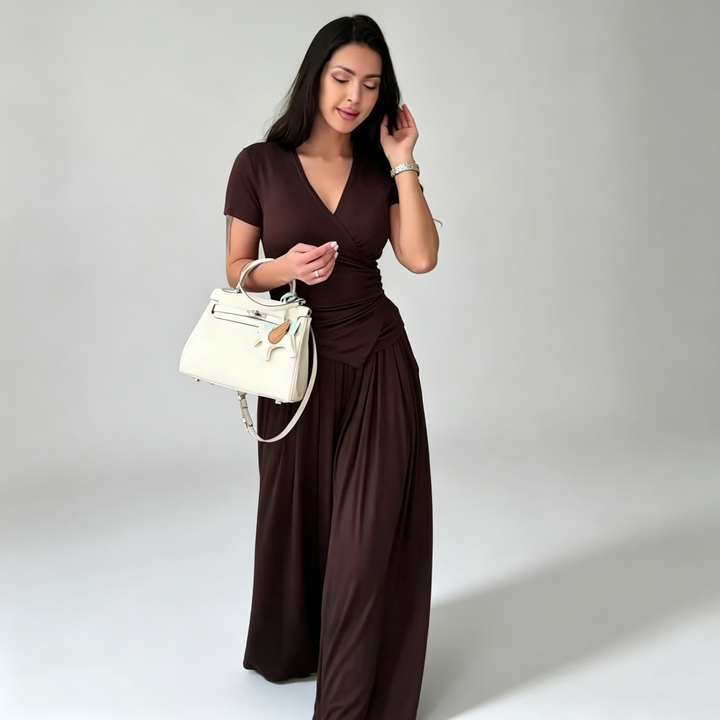 The Elara Wrap Wide-Leg Set