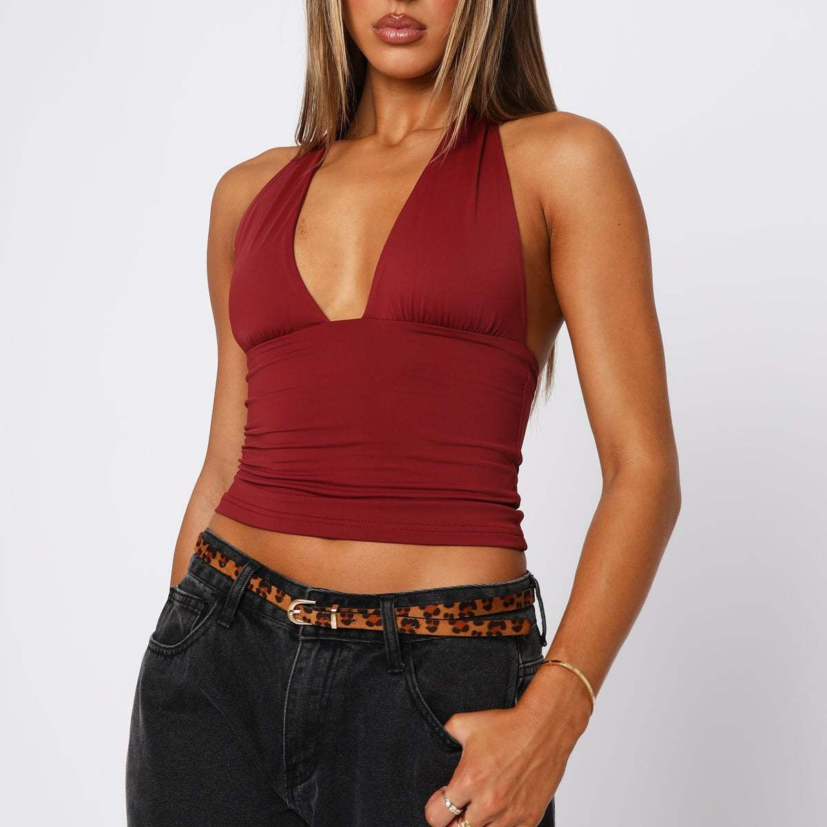The Elara Plunging Open-Back Bodice