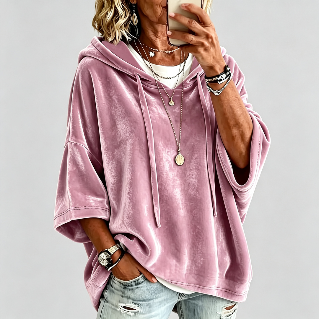 The Elara Luxe Velour Oversized Hoodie