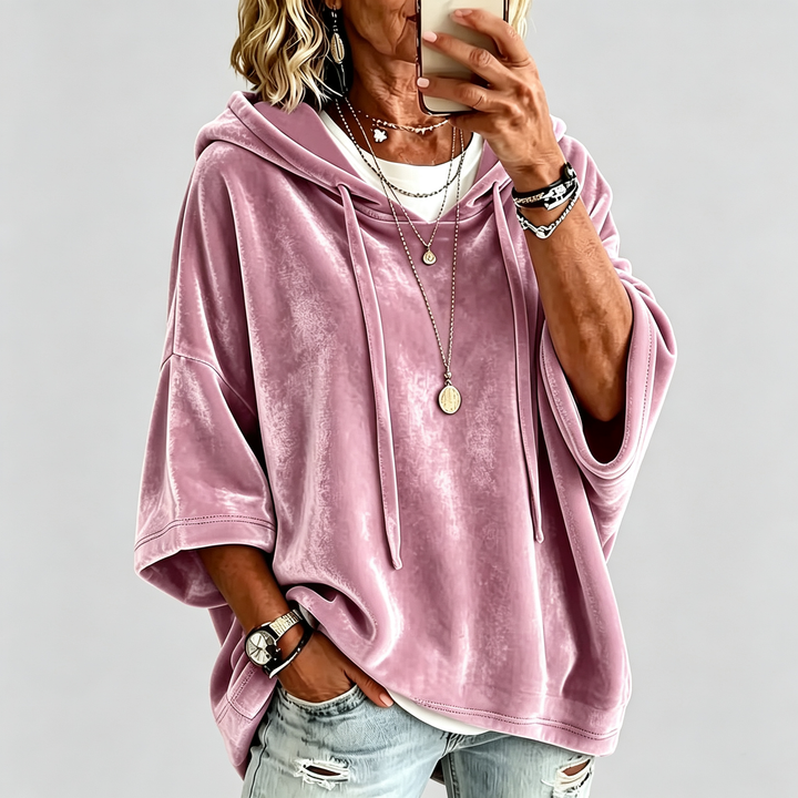 The Elara Luxe Velour Oversized Hoodie