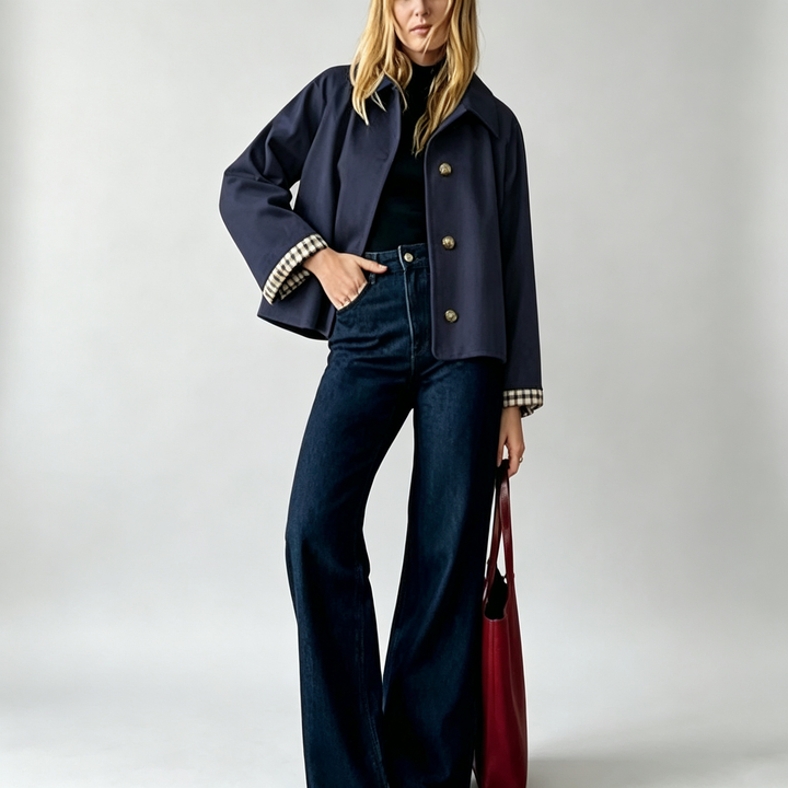 The Elara Cropped Trench Jacket