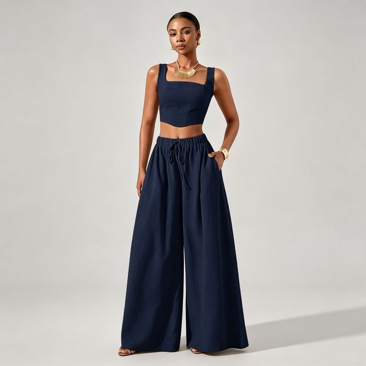 The Elara Square-Neck Wide-Leg Set