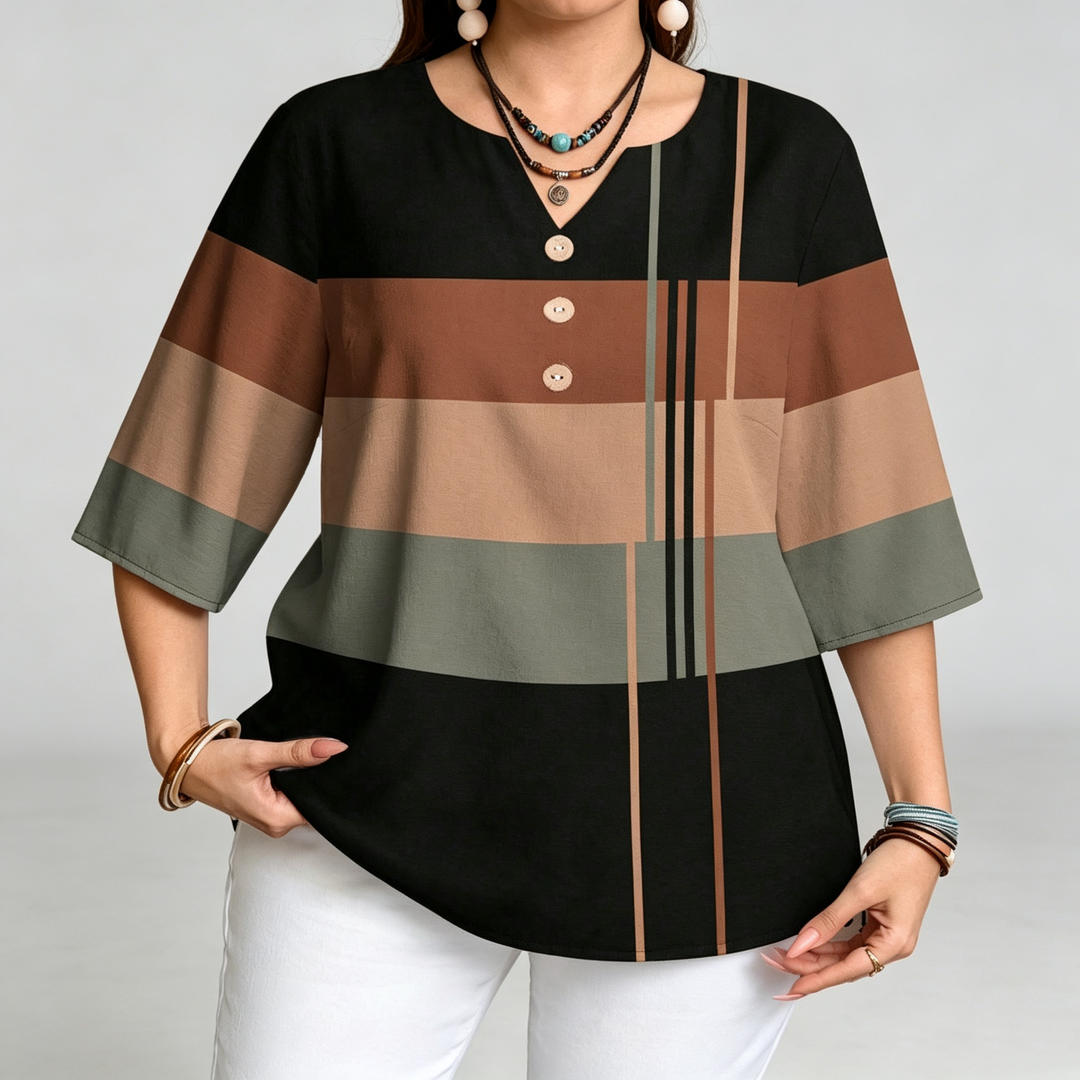 The Elara Colorblock Stripe Relaxed Top