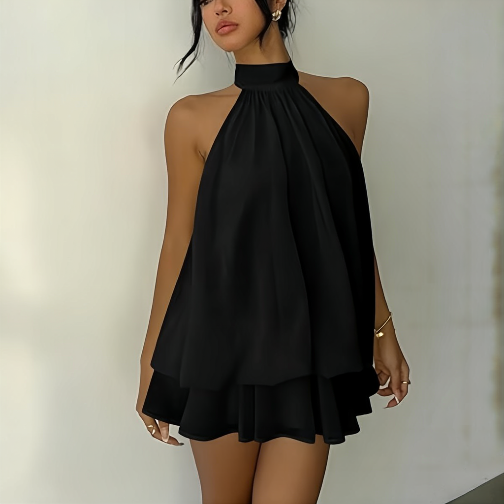 The Elara Voluminous Halter Mini