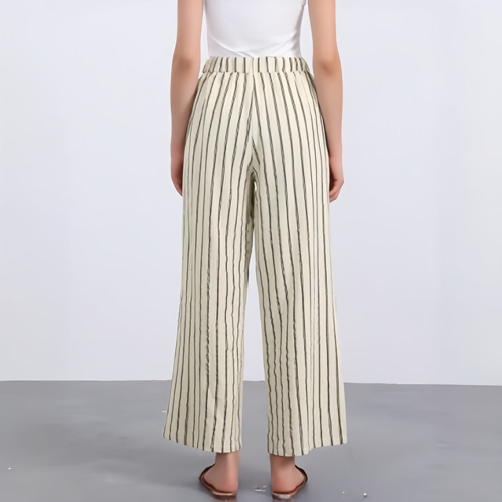 The Elara Striped Wide Leg Drawstring Pants
