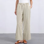 The Elara Striped Wide Leg Drawstring Pants