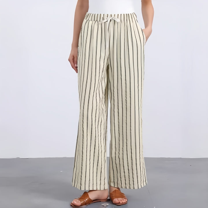 The Elara Striped Wide Leg Drawstring Pants