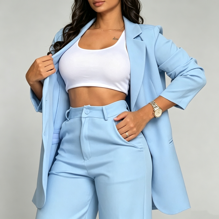 The Elara Tailored Blazer Wide-Leg Set
