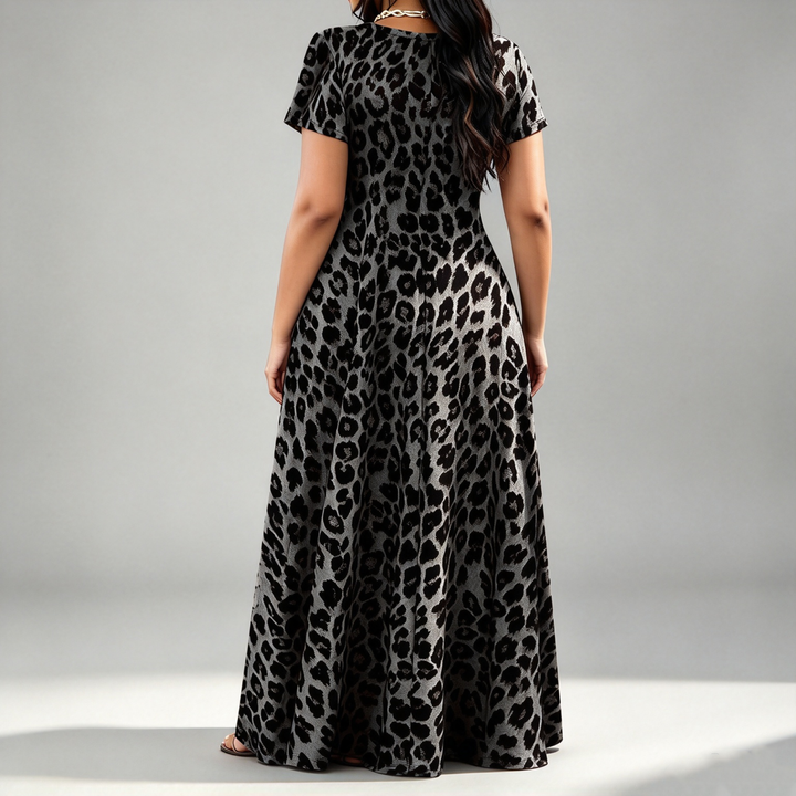 The Elara Leopard-Print Pocket Maxi Dress