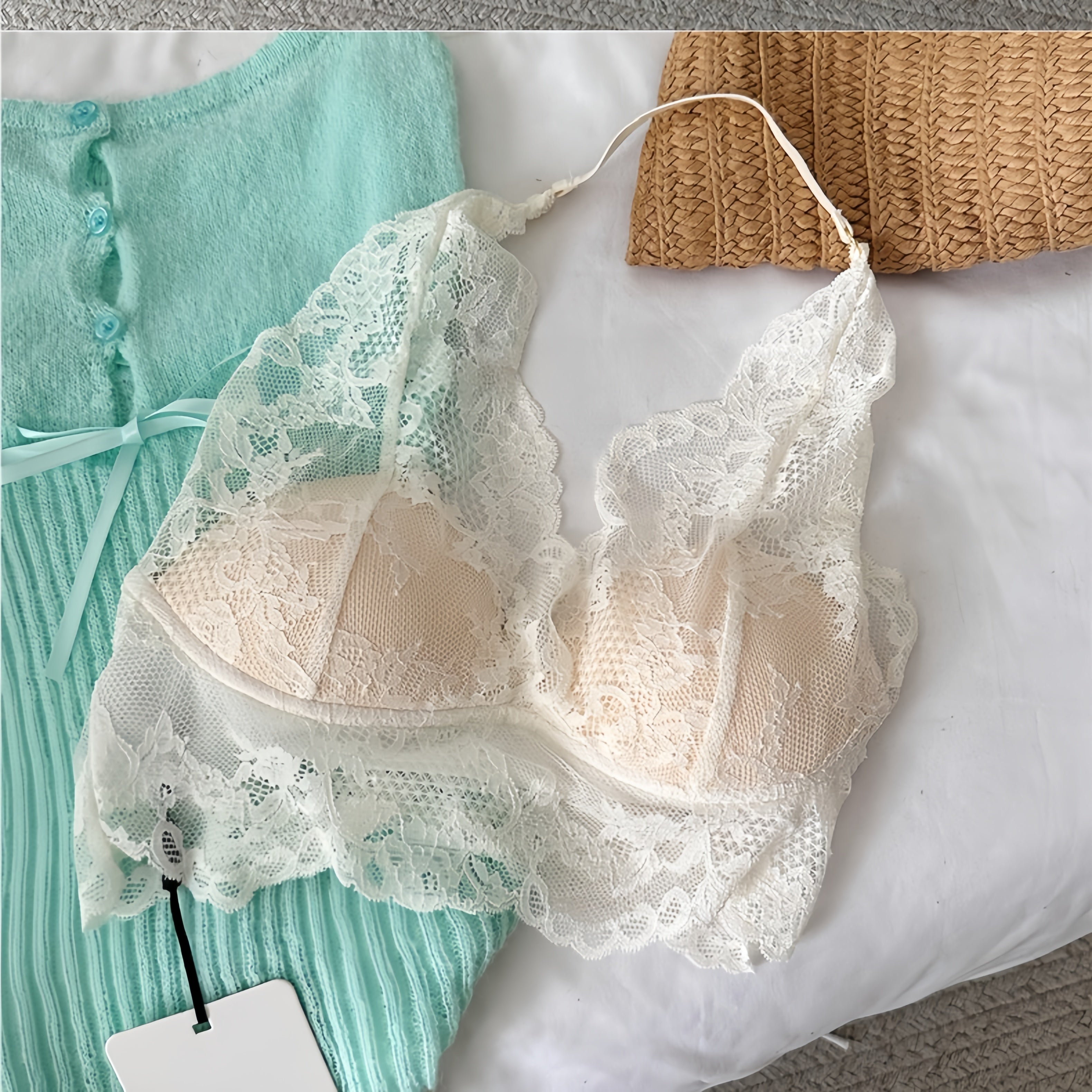 The Elara Coquette Lace Three-Piece Set