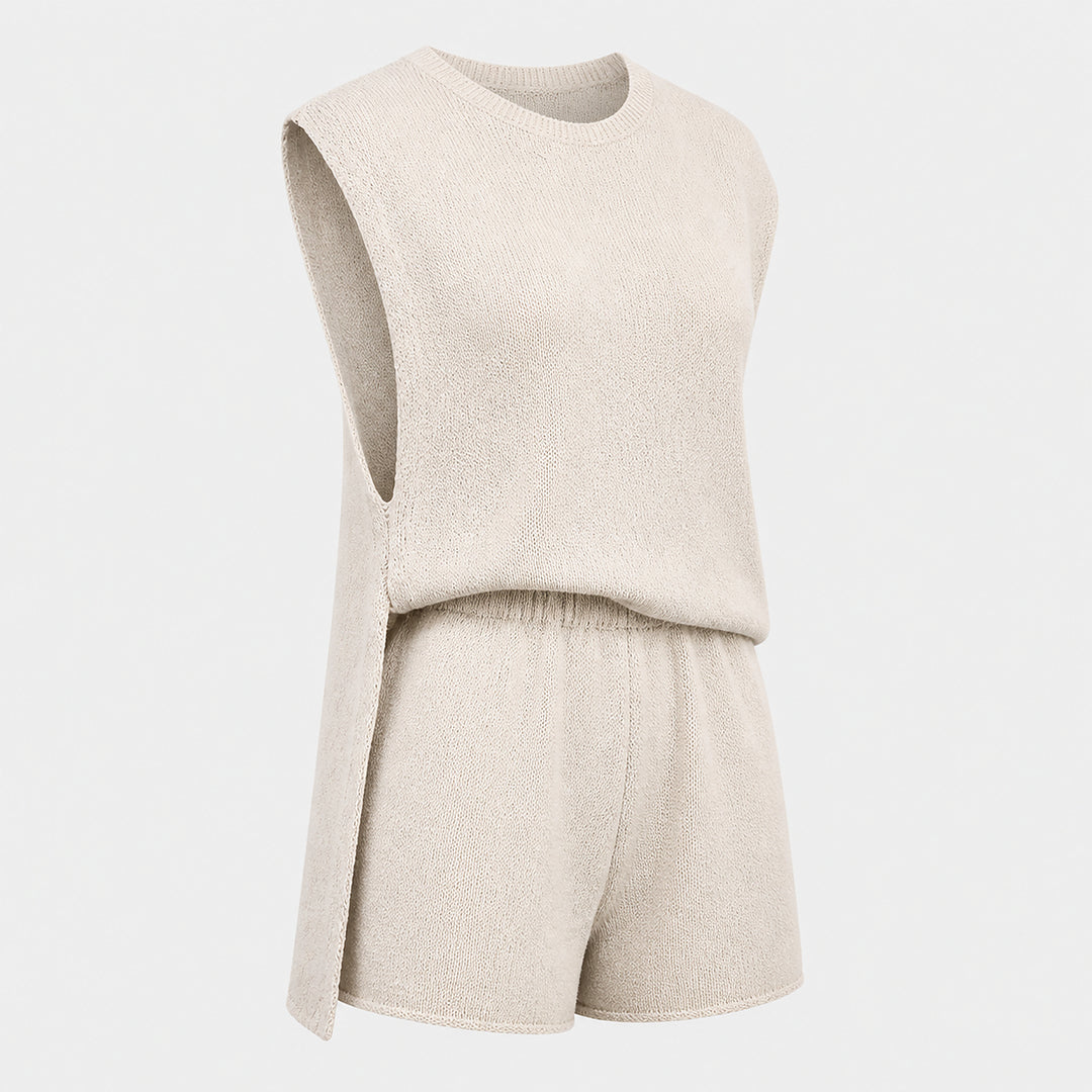 White knit resort set product view