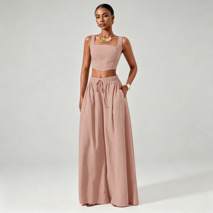 The Elara Square-Neck Wide-Leg Set