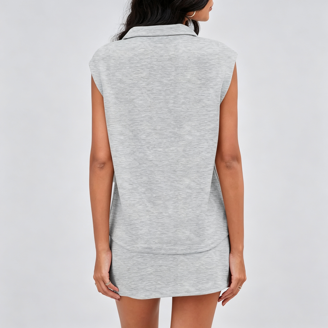 The Elara Half-Zip Skort Set