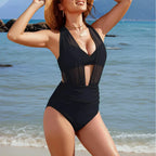 The Elara Mesh Plunge Illusion Monokini