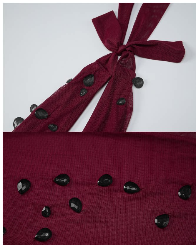 The Elara Embellished Cowl Mini Dress