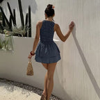 The Elara Riviera Gingham Smocked Mini