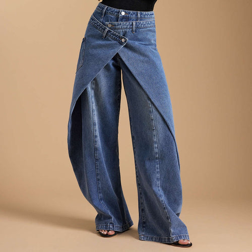 The Elara Asymmetrical Wrap Wide-Leg Trouser