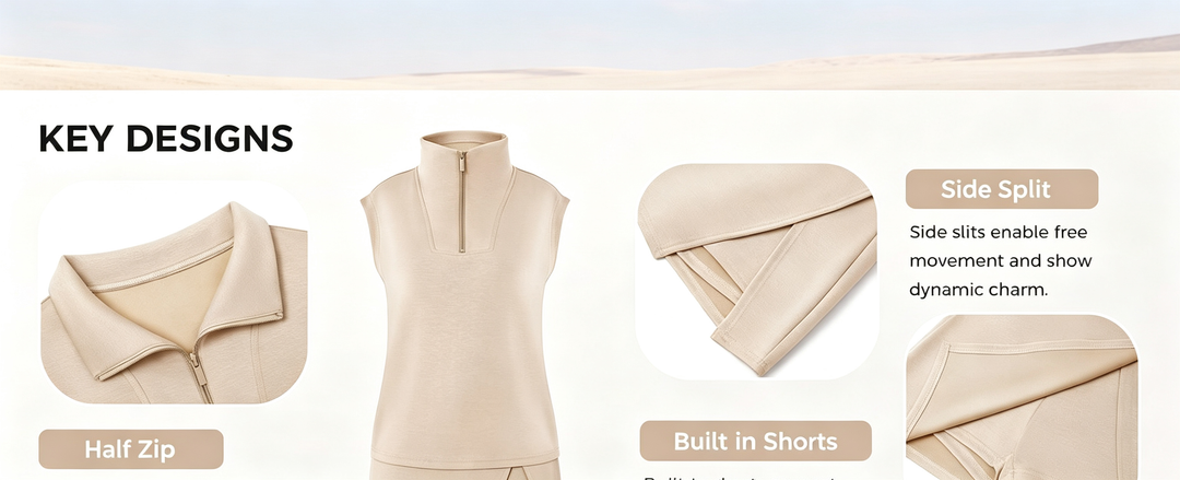 The Elara Half-Zip Skort Set