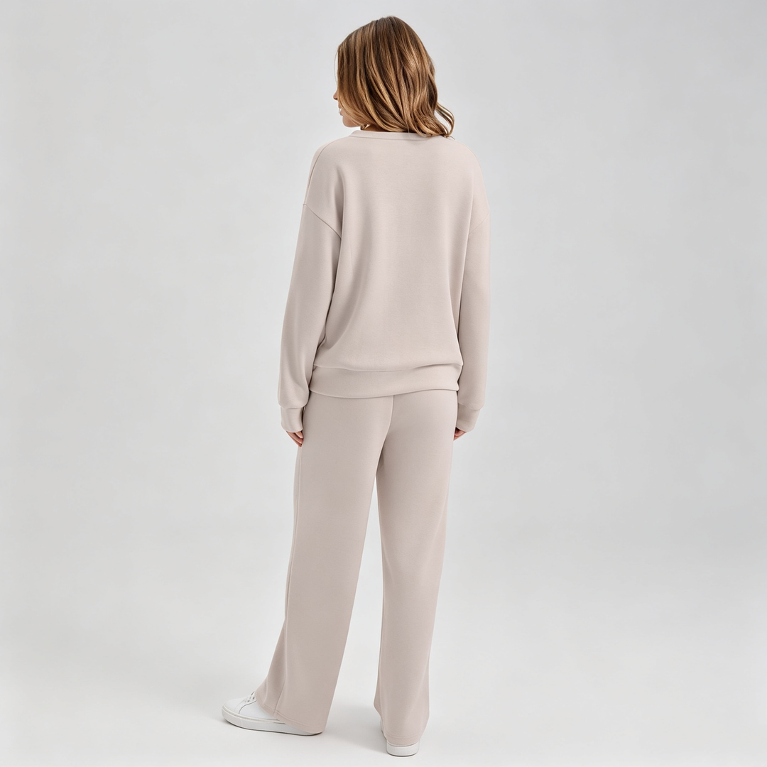 The Elara V-Neck Wide-Leg Lounge Set