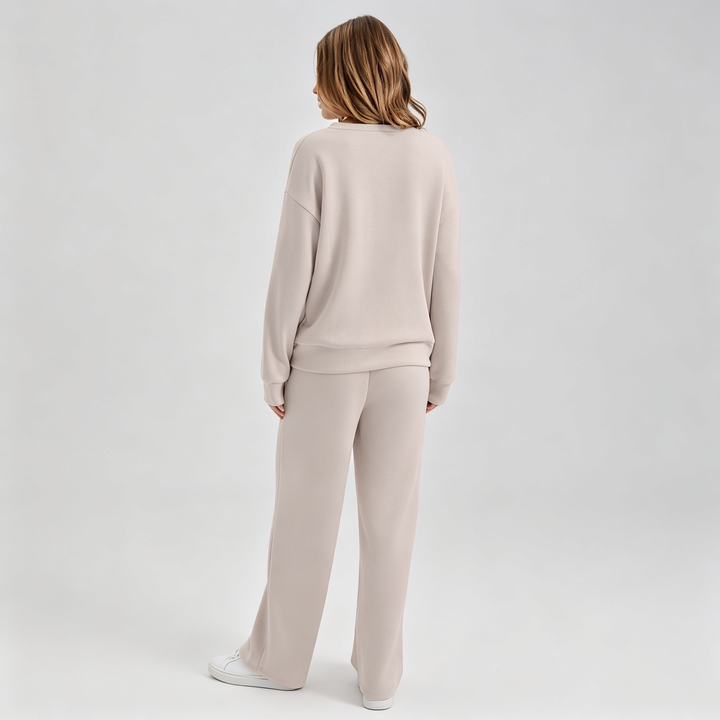 The Elara V-Neck Wide-Leg Lounge Set