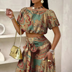 The Elara Paisley Palazzo Set