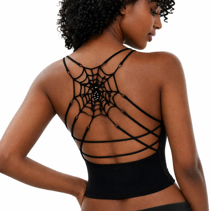 The Elara Spider-Web Built-In Bra Cami Top