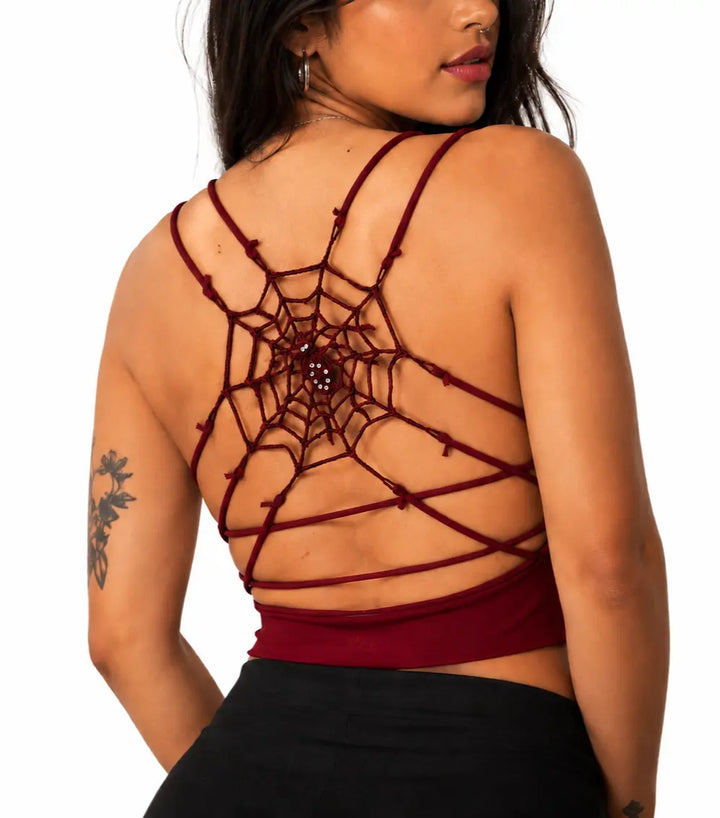 The Elara Spider-Web Built-In Bra Cami Top