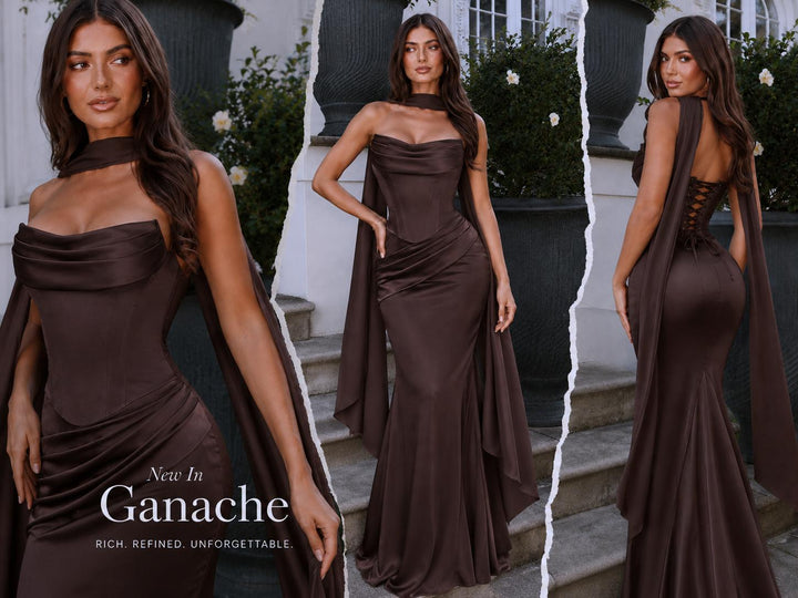The Elara Made-to-Order Satin Scarf Mermaid Gown