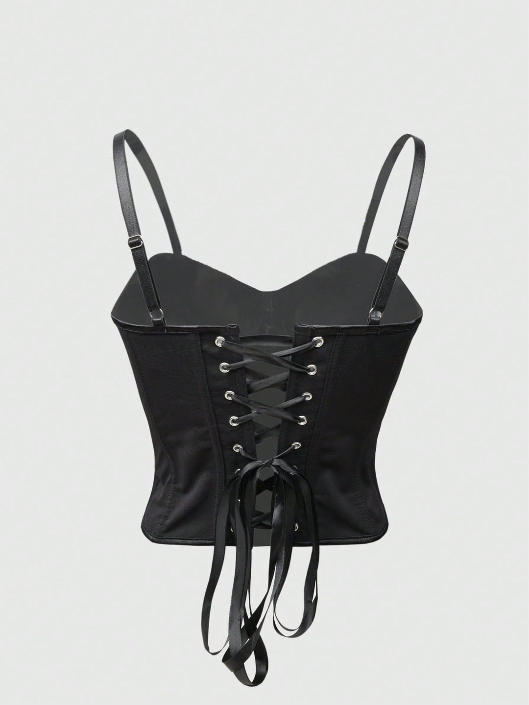 The Elara Satin Lace-Up Corset Top