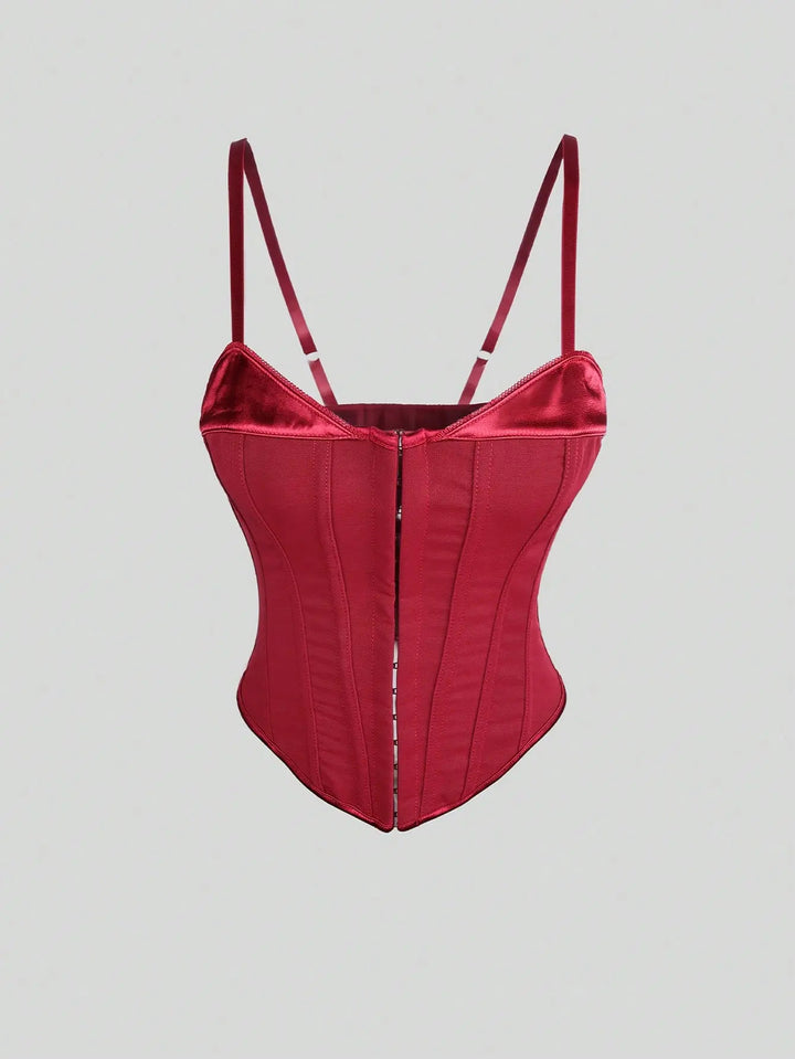 The Elara Satin Lace-Up Corset Top