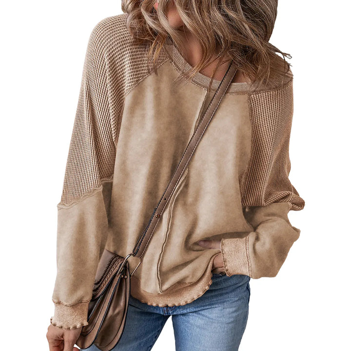 The Elara Waffle Knit Oversized Sweatshirt