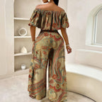 The Elara Paisley Palazzo Set