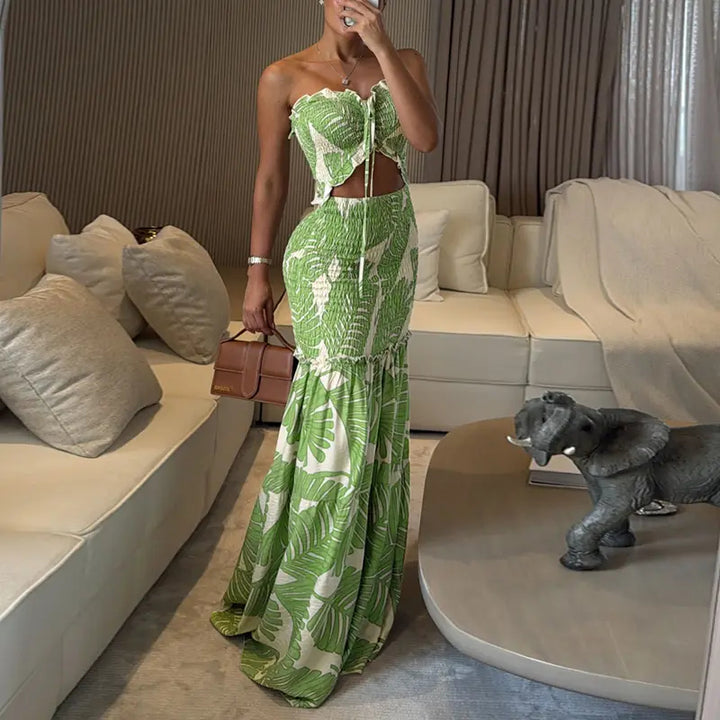 The Elara High Stretch Cutout Vacation Maxi Dress