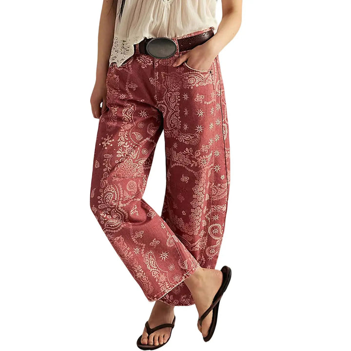 The Elara Y2K Printed Loose Straight Jeans
