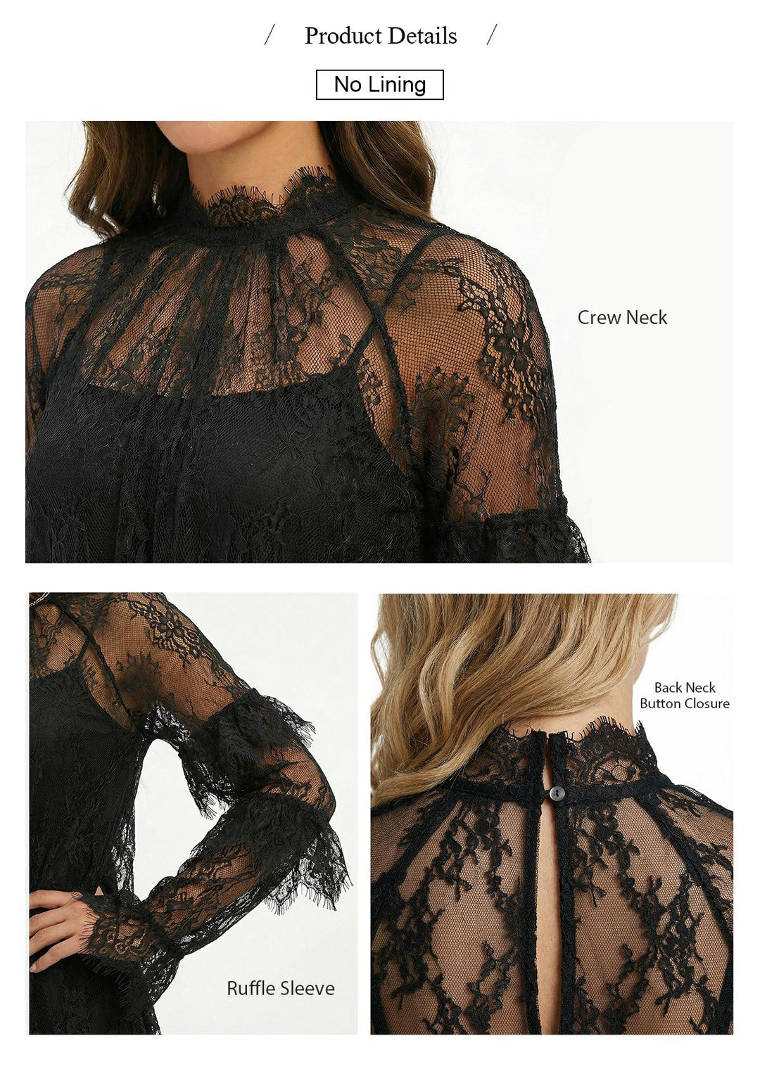 The Elara Sheer Lace Ruffle Mini Dress