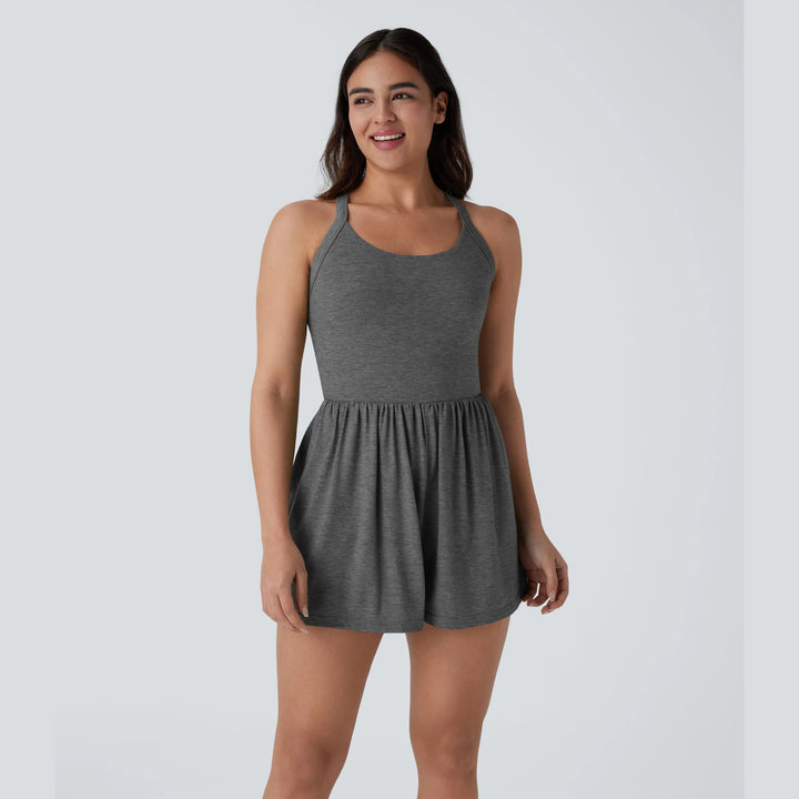 The Elara Backless Twisted Pocket 2-in-1 Romper