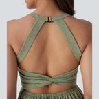 The Elara Backless Twisted Pocket 2-in-1 Romper