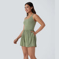 The Elara Backless Twisted Pocket 2-in-1 Romper