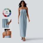 The Elara Halter Tie-Back Maxi Dress with Pockets