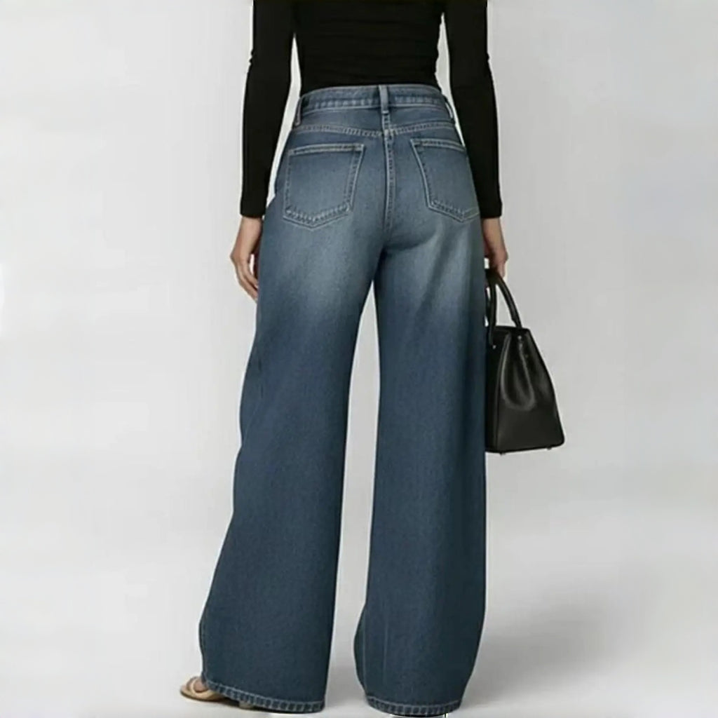 The Elara Metal Eyelet Wide-Leg Jeans