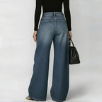 The Elara Metal Eyelet Wide-Leg Jeans