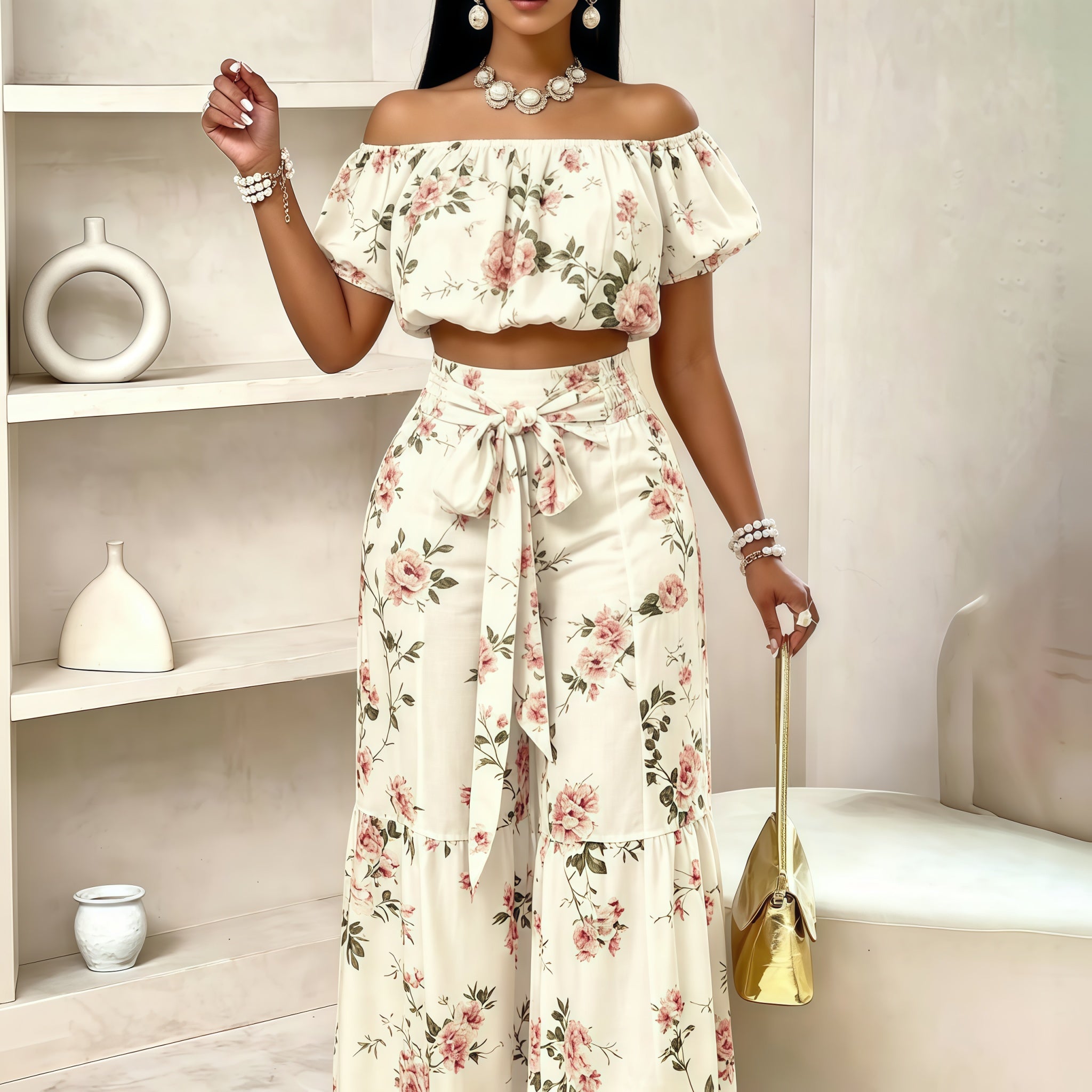 The Elara Paisley Palazzo Set
