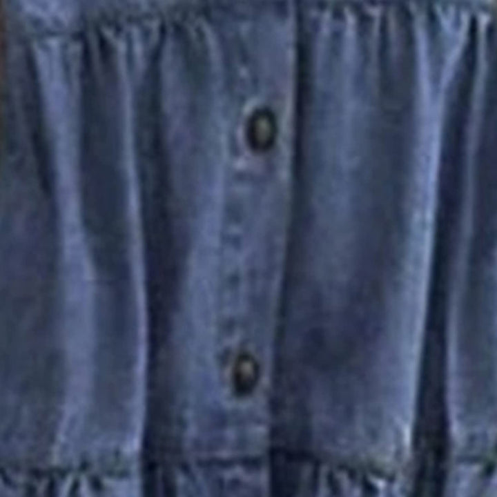 The Elara Button-Down Denim Midi Dress