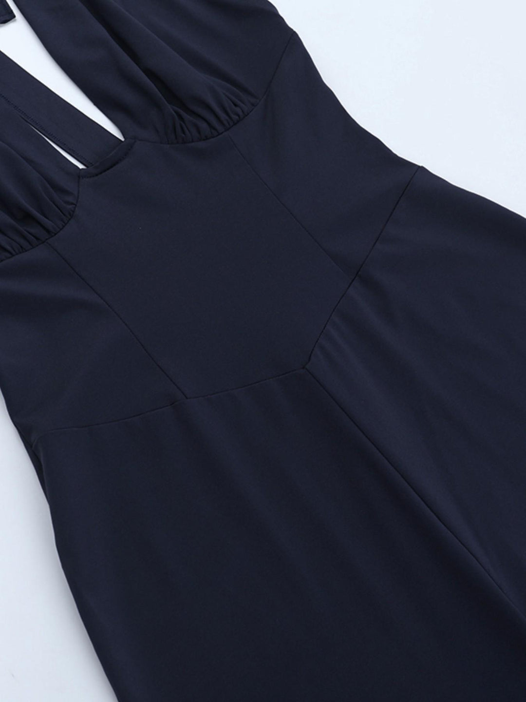 The Elara Deep V  Ruffle Flare Capri Jumpsuit