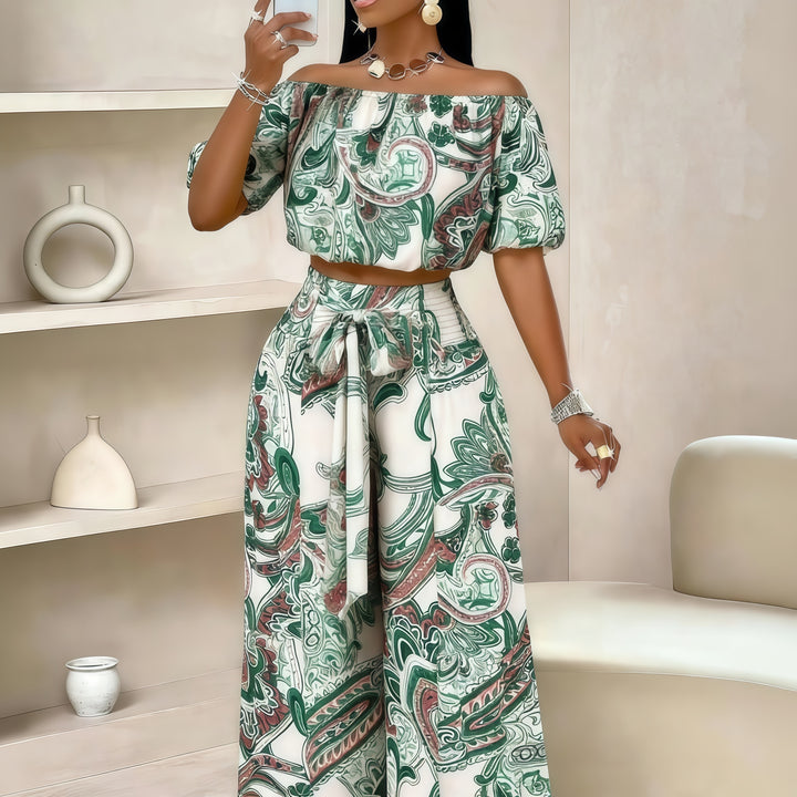 The Elara Paisley Palazzo Set
