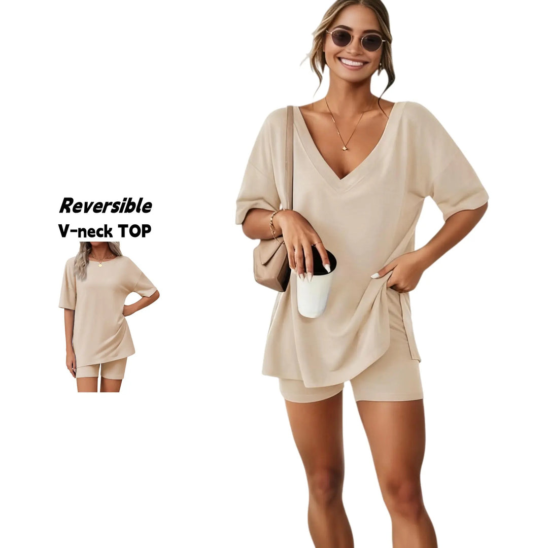 The Elara Reversible V Neck Lounge Set