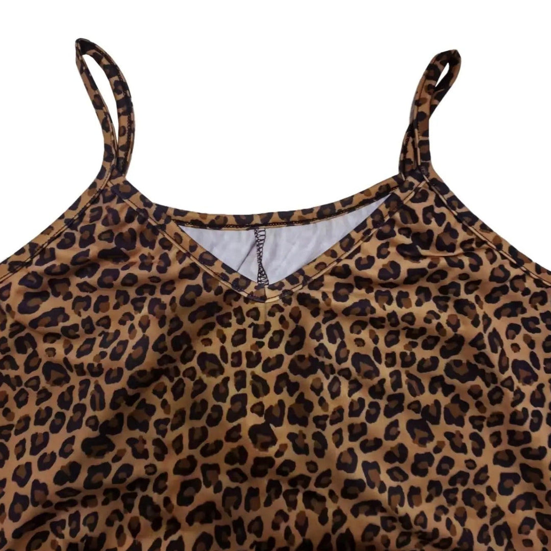 Leopard bow-drape maxi dress neckline and strap detail