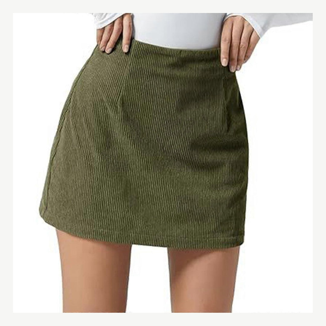 Corduroy fabric texture detail of The Elara mini skort